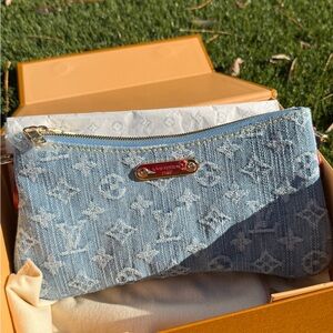 Blue Denim Monogram Handbag
